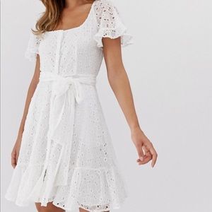 New French Connection white eyelet dress
